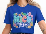 NICU Nurse T-Shirt: Neonatal Intensive Care Unit Ocean Sea Animals Tee thumbnail 5