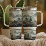 Misty Highlands Stag Landscape Digital Size Bundle Png thumbnail 9