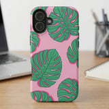 Pink Monstera Leaves MagSafe® Phone Case thumbnail 6