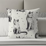 Vintage Cat Sketch Blanket, Woven Blanket  Cat Lover Gift, Cat Decor,  thumbnail 6