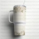 40oz Tumbler Wrap Sublimation Design, Seamless Distressed Peony Floral, Tapered Digital Download, Luxury Designs, Free Car Coasters PNG thumbnail 6