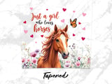 Horse Girl Tumbler Wrap, Seamless 20oz Skinny Tumbler Design, Butterfly and Heart Tumbler, Horse Lover Gift, Cute Floral Tumbler thumbnail 5