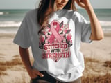 Faux Patchwork Stitched With Strength Tee thumbnail 2