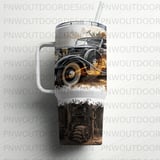 Distressed Vintage Car Tumbler Wrap Design for 40oz Sublimation Tapered | Mechanic Man Cave Digital Download with Free Car Coasters thumbnail 11