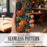 Marigold Tumbler Design, Floral Digital Papers, Flower Backgrounds, Junk Journal Pages, Printable PNG, Digital Scrapbooking Paper thumbnail 6