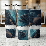 Monster Fish 40oz Tumbler Sublimation Wrap, Deep Sea Angler PNG Digital Download, Scary Ocean Creature Tapered Design, Unique Fisherman Gift thumbnail 1