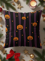Halloween Jack O'Lantern Woven Blanket, Spooky Cute Pink Stripe Velveteen Blanket, Y2K Aesthetic Throw Pillow Decor Gift thumbnail 3