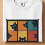 Retro Peeking Cats T-Shirt, Vintage Cat Lover Sweatshirt, Cute Kitty Tee, Funny Cat Mom Gift Shirt for Pet Owners thumbnail 10