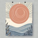 Abstract Sun Posters, Ocean Waves Posters, Botanical Art Posters, Modern Art Posters, Living Room Posters, Boho Style Art Posters thumbnail 8