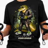 Crocodile Gamer Shirt for Toddler, Funny Virtual Reality Gaming Tee, Kids Birthday Gift, Pixo League by Farron House thumbnail 3