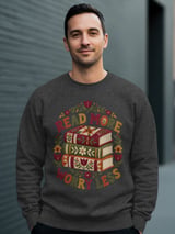 Read More Worry Less Tee or Sweatshirt, Faux Patchwork Design thumbnail 6