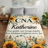 Personalized CNA Floral Blanket thumbnail 3