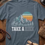 Retro Take A Hike Mountain Sunset T-Shirt thumbnail 3