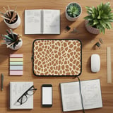 Giraffe Print Laptop Sleeve, Aesthetic Animal Spots Padded Computer Case, Cute Safari Accessory Pouch for Her thumbnail 5