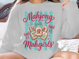 Mahjong With Mahgirls Graphic Print, Cute Coquette Mahjong Game Night Art, Grandmillennial Tiles Design, Best Friend Girls Trip Gift thumbnail 10