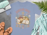 Saved By Grace Powered By Snacks T-Shirt, Christian Faith Shirt, Scripture Bible Verse Tee, Whimsical Cottagecore Jesus Foodie Gift for Her thumbnail 5