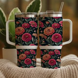 Zinnia Flowers Tumbler Design, Watercolor Floral Digital Paper, Colorful Flower Backgrounds for Junk Journal, Scrapbooking Paper, Tumbler thumbnail 9