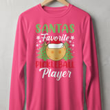 Pickleball Sport-Tek Long Sleeve Tee, Santas Favorite Pickleball Player, Sun Shield Shirt thumbnail 2