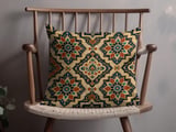 Moroccan Pattern Pillow Case | Boho Geometric Cushion Cover | Ornate Global Decor Throw Pillow | Rich Jewel Tone Accent for Home thumbnail 4