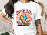 Sweet Life Digital PNG, Retro Ice Cream Cupcake Pretzel Graphic, Groovy Dessert Art, Summer Food Download, Candy Clipart thumbnail 2