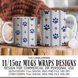 Classic Paw & Stripe Digital Design Size Bundle Png thumbnail 4