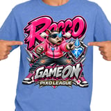 Rocco Rhino Game On Youth Gaming T-Shirt, Boys Girls Gamer Tee, Pink Streetwear Graphic Shirt, Pixo League thumbnail 8