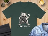 I Eat Steel absurd brain rot Gym Cat Tee thumbnail 4