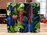 Dark Floral Tumbler Wrap PNG, Bleeding Heart Sublimation Design, Seamless 20oz Skinny Tumbler Digital Download for Crafters thumbnail 8