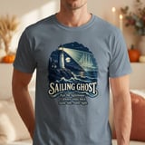 Sailing Ghost Lighthouse Crewneck Sweatshirts Nautical Phantom Ship Night Ocean Wave Graphic Print thumbnail 14