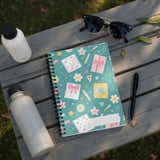 Cute Stationery Pattern Backpack, Kawaii Aesthetic Spiral Notebook, Accessory Pouch, Back to School Gift for Her thumbnail 3