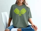 Pickleball Comfort Colors Shirt, Crossed Paddles Ball Mosaic Art, Vintage Graphic Tee thumbnail 6