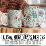 Kawaii Boba Sushi Pattern Digital Design Size Bundle Png thumbnail 4