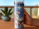 O Holy Night Tumbler Wrap, Santa Nativity Scene, Christmas 20oz Tumbler, Non Seamless Design thumbnail 3