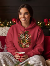 Retro Teacher Sweatshirt Teach and Grow Hoodie, Cute Boho Leopard Apple Teacher Appreciation Gift, Groovy Fall Educator Tote Bag thumbnail 5