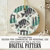 Fish Digital Pattern, Sea Life Digital Bundle, Underwater Pattern, Aquarium Animal, Fish Pattern, Digital Paper, Commercial Use, Printable thumbnail 3