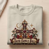 Faith Family Fall Sweatshirt, Christian Autumn Hoodie, Vintage Fall Cross Crewneck, Thanksgiving Tote Bag, Religious Gift for Women thumbnail 10