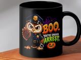 Boo You're Under Arrest Police Owl Mug thumbnail 8