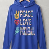 Pickleball Sport-Tek Performance Hood, Peace Love Pickleball, Lightweight Hoodie Layer for Court Play thumbnail 4