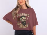 Bearded Inked Awesome T-Shirt, Tattoo Day Tee, Skull Rose, Beard Lover, Funny Graphic Shirt, Men's Women's Unisex thumbnail 9