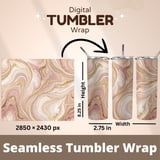 Rose Gold Marble Tumbler Design, Watercolor Floral Backgrounds, Digital Scrapbooking Paper, Printable Tumbler Png, Digital Download thumbnail 7