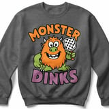 Pickleball Gildan Crewneck Sweatshirt, Monster Dinks, Court Warm Up thumbnail 4