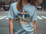 Let Your Light Shine Matthew 5:16 T-Shirt | Christian Lighthouse Verse Tee, Spiritual Faith Gift, Inspirational Apparel thumbnail 2