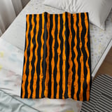 Distressed Orange Black Stripe Velveteen Blanket | Spooky Halloween Woven Throw Pillow | Grunge Fall Decor Gift thumbnail 10