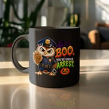 Boo You're Under Arrest Police Owl Mug thumbnail 10