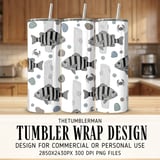 Digital Fish Pattern, Striped Bass Design, Crab Illustration, Wood Seamless, Aquatic Digital Bundle, Commercial Use Pattern, Download thumbnail 2