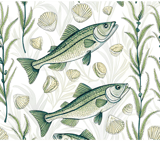 Fish Pattern Digital, Sea Shells Pattern Digital Bundle, Nautical Pattern Design, Sea Life Illustration, PNG JPG Files, Commercial Use thumbnail 8