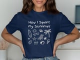 How I Spent My Summer Vacation T-Shirt | Beach Trip Doodle Graphic Tee | Teacher End of School Year Gift | Holiday Vibes Shirt thumbnail 2