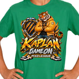 Kaplan Tiger Game On Youth Gaming T-Shirt, Boys Girls Gamer Tee, Orange Tiger Graphic Shirt, Pixo League thumbnail 5