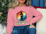 I Do My Own Stunts Broken Arm Injury Stick Figure Retro Rainbow Standard T-Shirts thumbnail 5