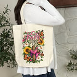 Faith Over Fear Floral Tote Bag thumbnail 6